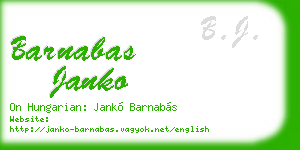 barnabas janko business card