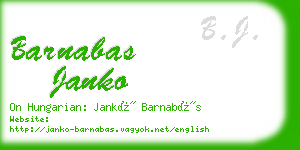 barnabas janko business card